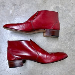 Vintage 1980s Bruno Magli Cordovan Leather Ankle Boots, 80s Designer Dress Boots, Made in Italy, Men's US Size 8 image 5