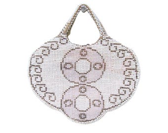 Vintage 1930s Purse, 30s Czech Art Deco Micro Beaded Evening Bag, Flapper Dance Purse, VFG