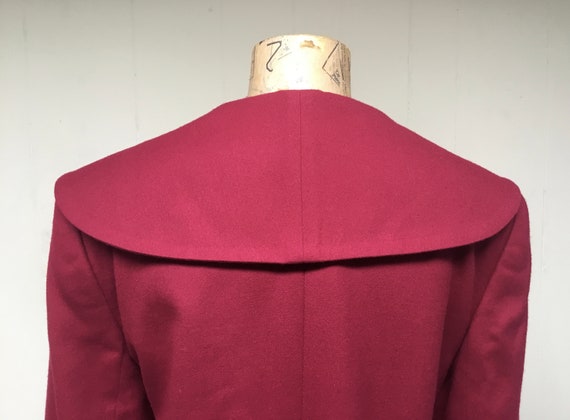 Vintage 1980s Evan Picone Cranberry Wool Jacket, … - image 7