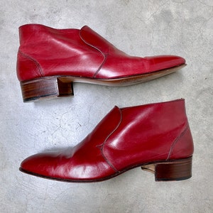 Vintage 1980s Bruno Magli Cordovan Leather Ankle Boots, 80s Designer Dress Boots, Made in Italy, Men's US Size 8 image 4