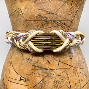 Ceinture En Cuir Ginnie Johansen Marron Avec Coutures Colorées - Occasion Portée