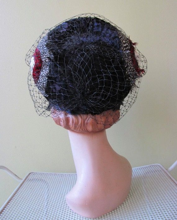 Vintage 1950s Jack McConnell Hat, 50s Couture Fea… - image 5
