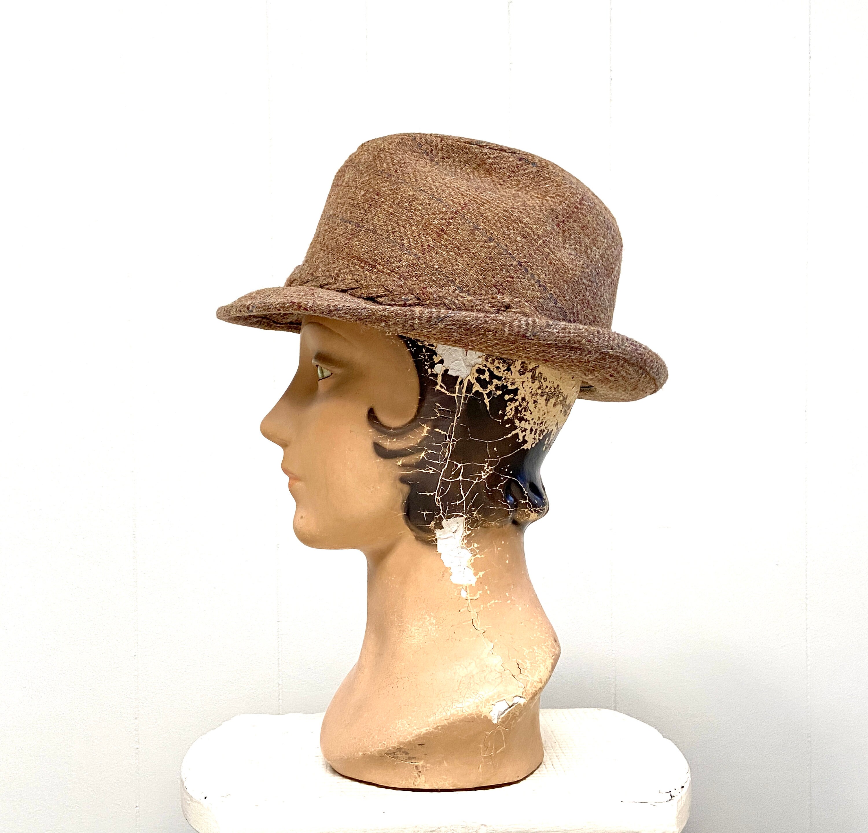 Vintage 1960s 1970s Stetson Brown Wool 
