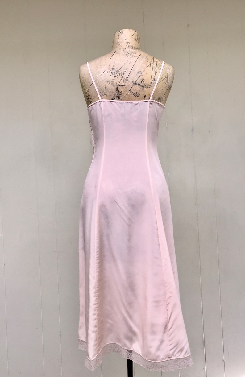 Vintage 1940s Peach Nylon Lace Full Slip 40s Tailored Kayser Etsy