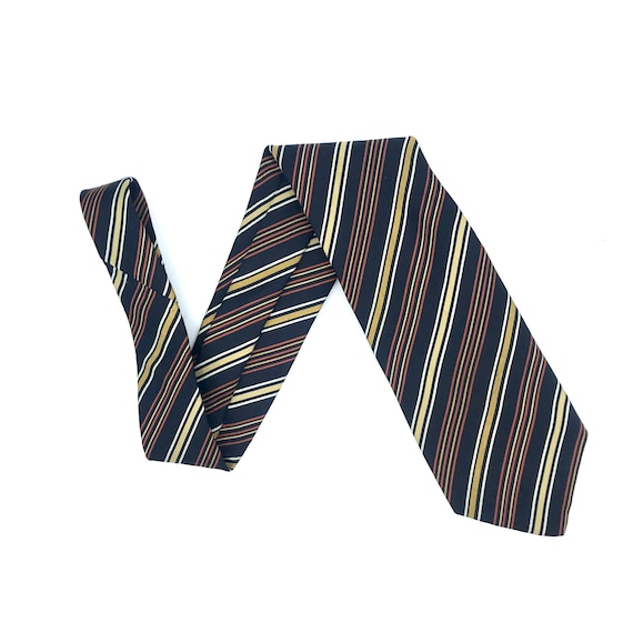 Vintage 1970s Yves Saint Laurent Striped Silk Nec… - image 1