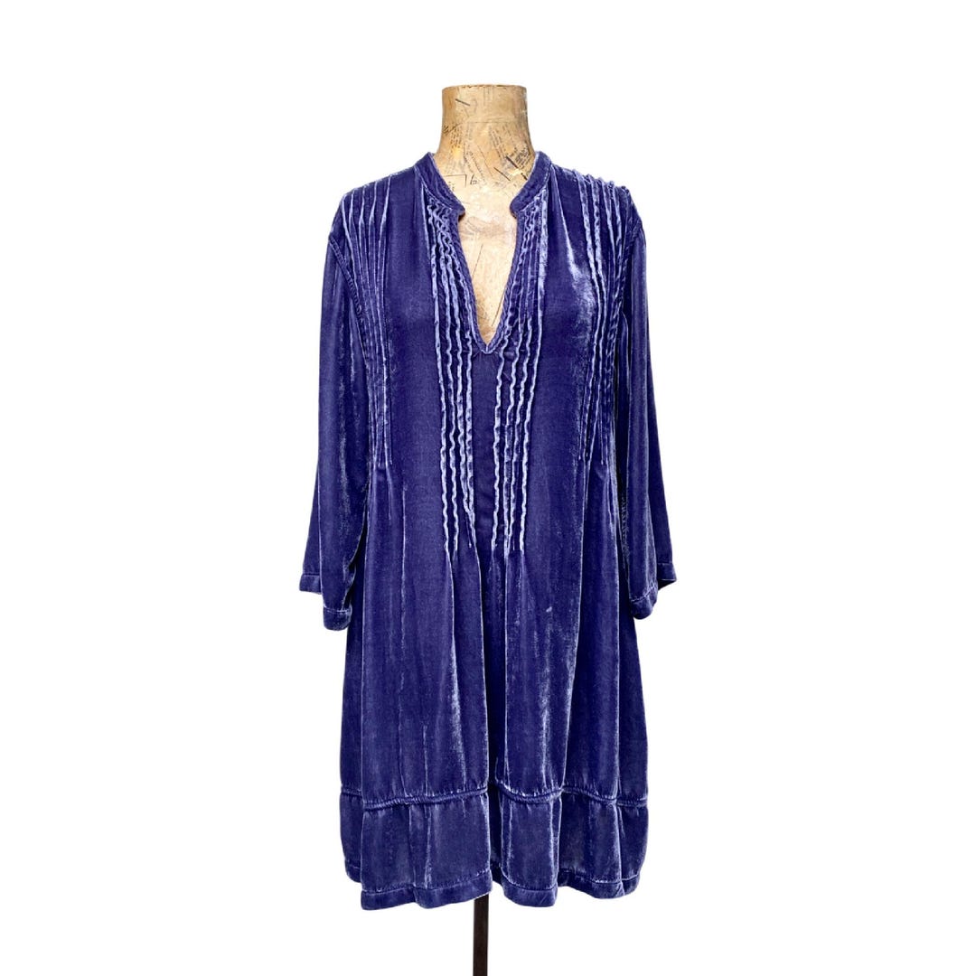 【Colville】ワンピース Vintage 1990s CP Shades Purple Velvet Tunic or Mini Dress