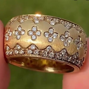 Halbe Ewigkeit Ehering, Schöne Rundschnitt Simulierte Band, Cocktail Dicke stapelbare Ring, 925 Sterling Silber Frauen Ring, Geschenk für Frau