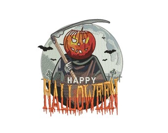 Motif de broderie Happy Halloween, fichier de broderie Machine, téléchargement immédiat
