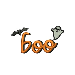 ブー刺繍デザイン、ハロウィン刺繍デザイン、機械刺繍デザイン、1サイズ、即時ダウンロード