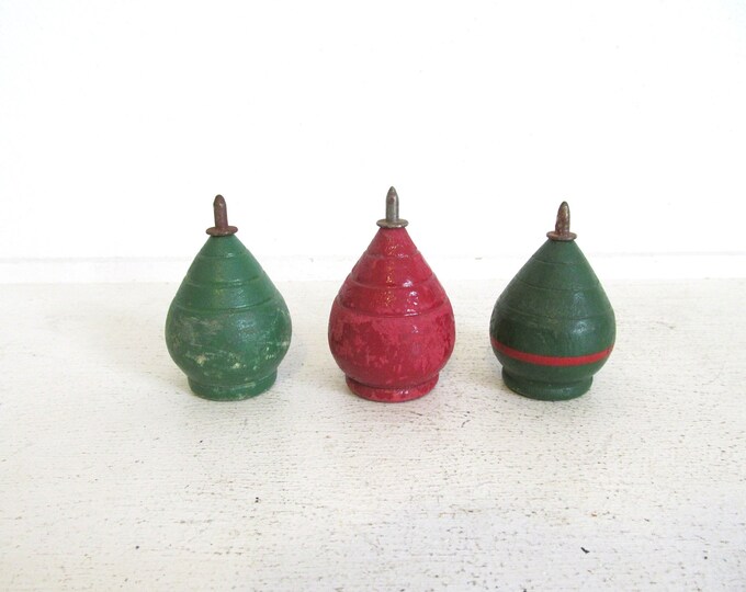 Antique Wood Spinning Tops Instant Collection Etsy