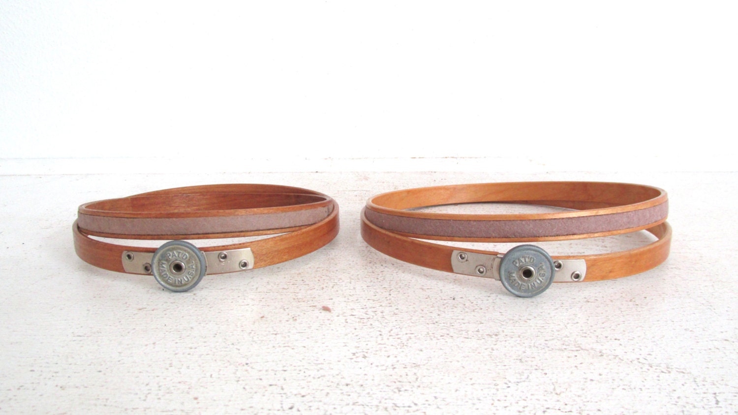 Vintage Queen Wood Embroidery Hoops Felt Lined Rare Etsy