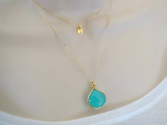 14k Gold Filled Layered Necklace Natural Gemstone Necklace | Etsy