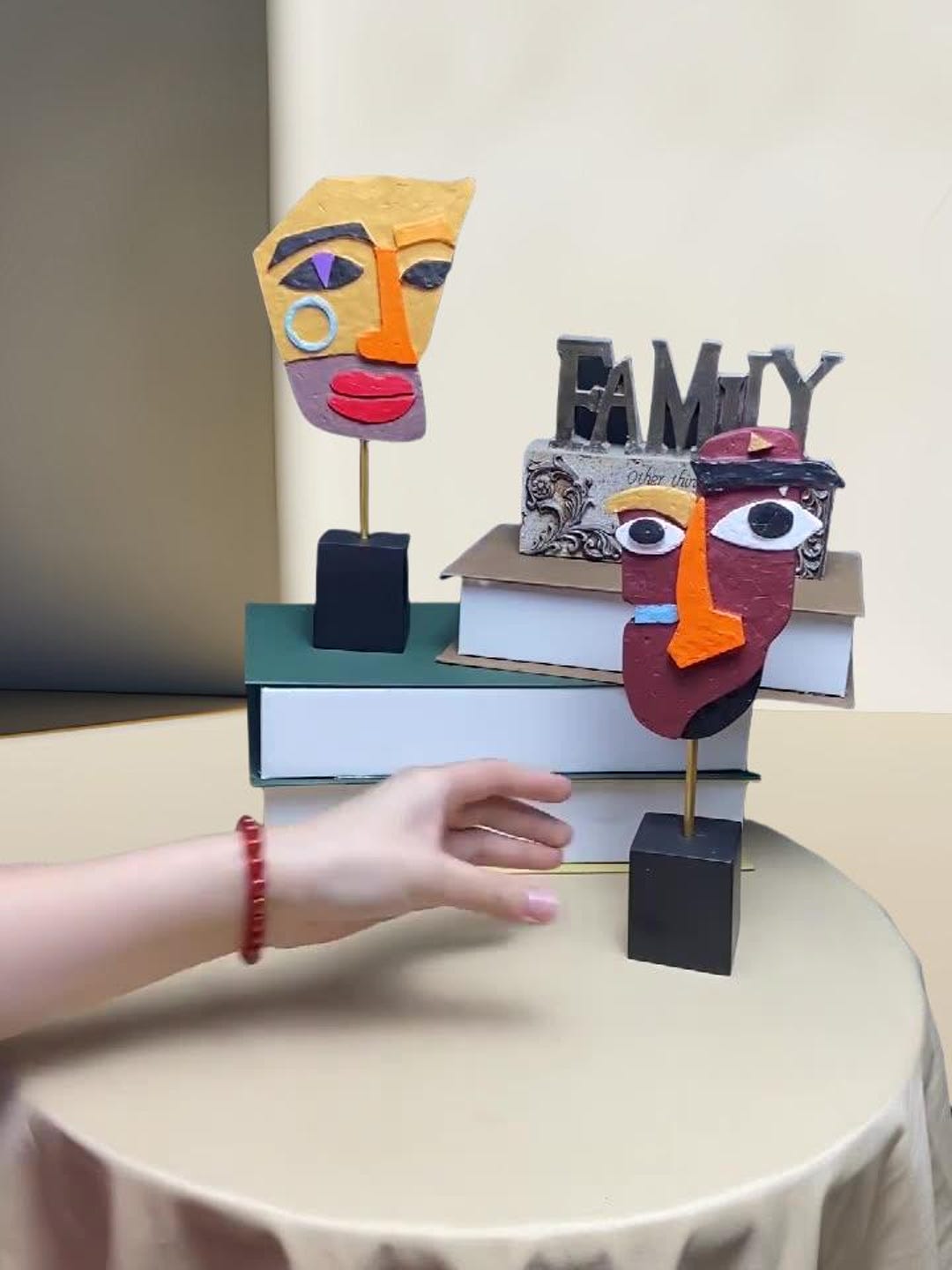 Funny Face Figurine – Quirky Plastic Sculpture – Weird Expression Decor ...
