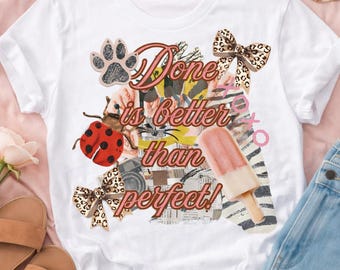 Gotowe jest lepsze od idealnego PNG | Nieuporządkowany styl scrapbookingu (pobranie cyfrowe)