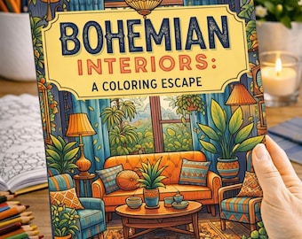Boho Bliss: Stylowa kolorowanka o projektowaniu wnętrz