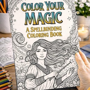 Colorea tu magia: Un libro para colorear fascinante / Páginas para colorear de brujas místicas / Descarga digital