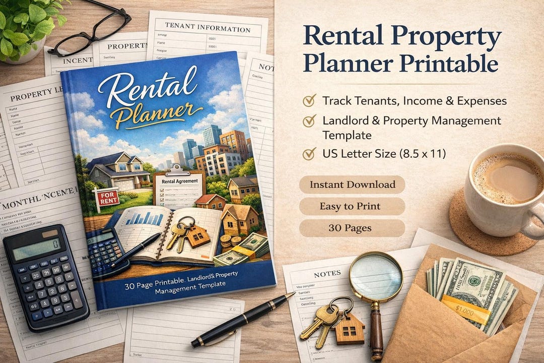 Rental Property Planner Printable | Landlord Management Template (PDF ...