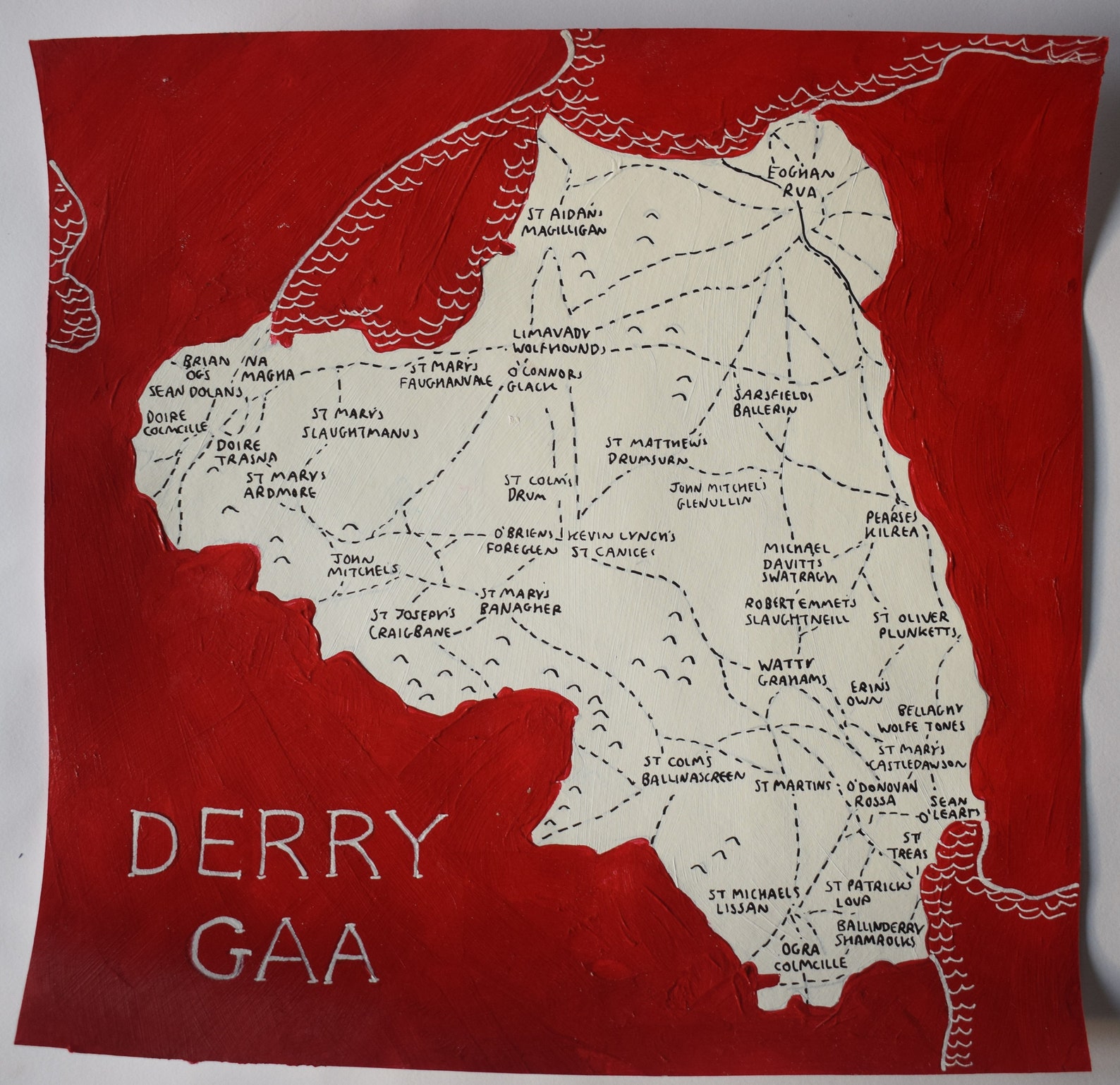 GAA Club Maps gaelic football inspired painting Etsy