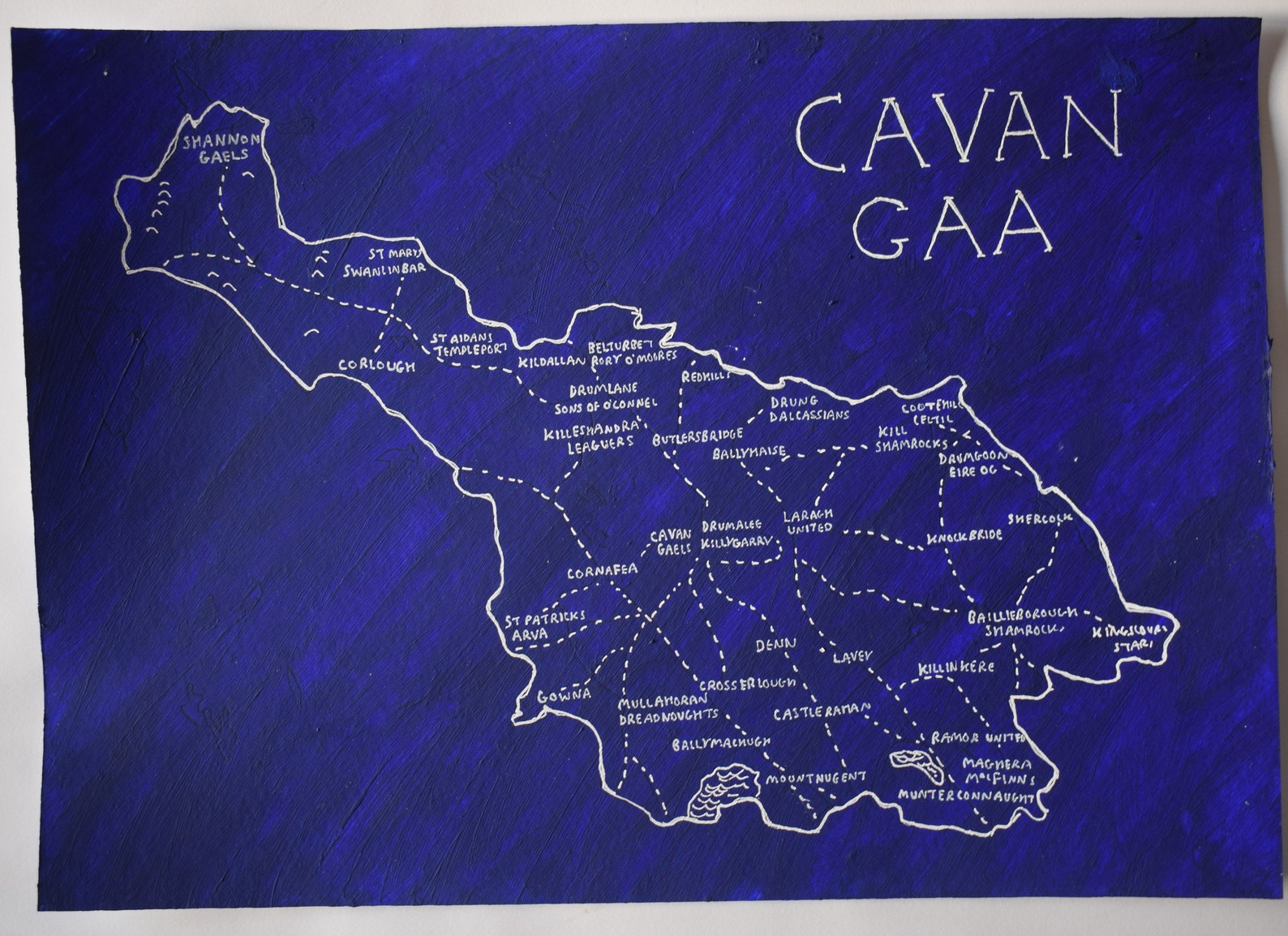 GAA Club Maps gaelic football inspired painting Etsy
