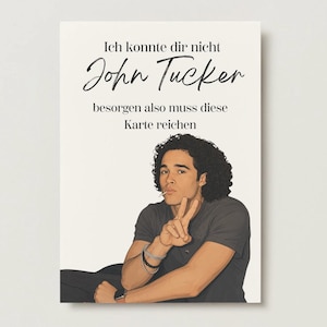 Personalisiertes John Tucker Poster im College-Romance Stil mit Book Boyfriend Illustration und romantischem Design.