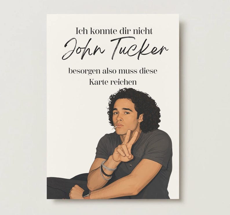 Personalisiertes John Tucker Poster im College-Romance Stil mit Book Boyfriend Illustration und romantischem Design.