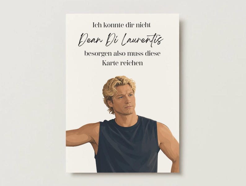 Dean Di Laurentis Poster mit individueller Personalisierung, inspiriert von College Romance und Hockey-Romance Büchern.