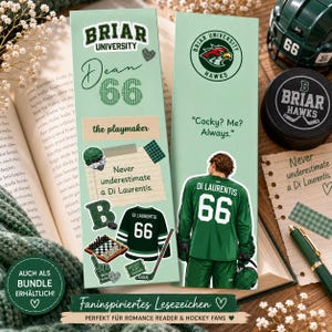 Dean Di Laurentis Bookmark | Briar University Inspired Bookmark | Hockey Romance Gift | College Romance Bookish | Romance Reader Bookmark