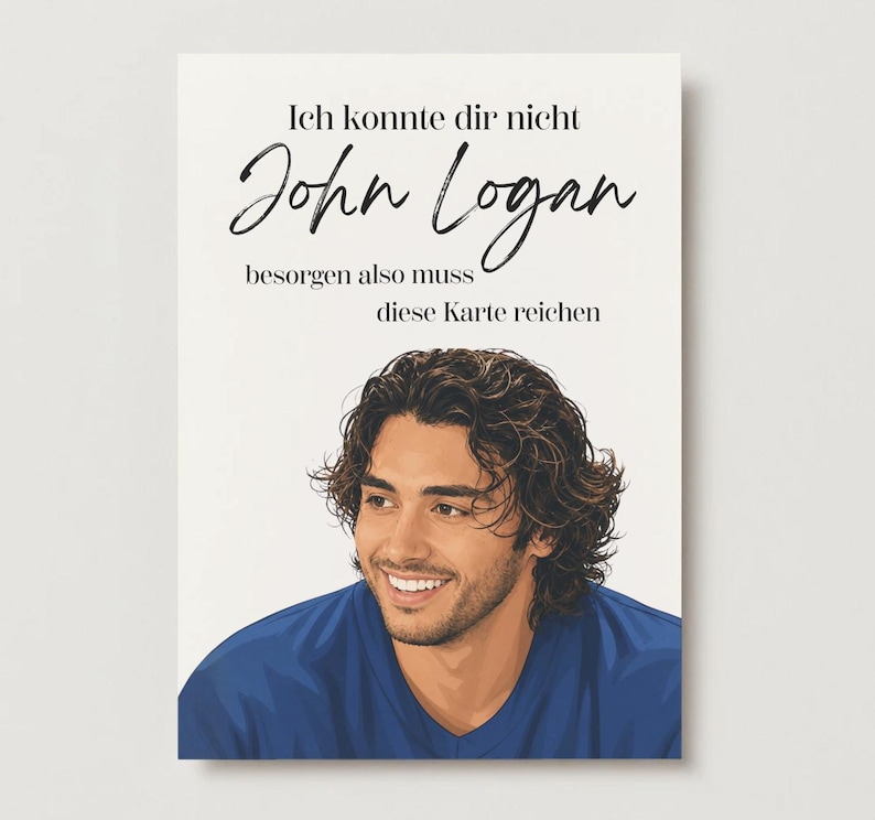 Dekoratives Logan Poster im Briar University Design mit personalisierbarem Namen und Hockey-Romance Thema.