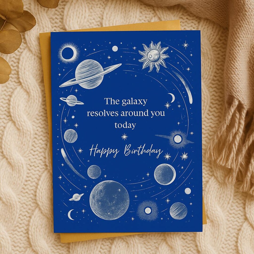 Galaxy Birthday Card • Space Greeting Card • Cosmic Birthday Card ...
