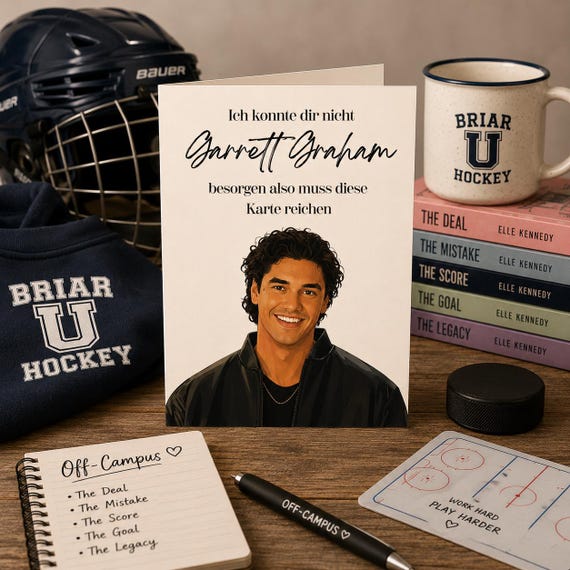 Garrett Graham Geschenkkarte | Off Campus Geburtstagskarte | Hockey Romance Geschenk | Elle Kennedy Fan Karte | BookTok Geschenk