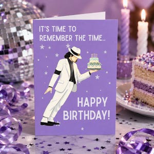 Michael Jackson Geburtstagskarte | Remember The Time Birthday Card | King of Pop Fan Art | Geschenk für MJ Fans