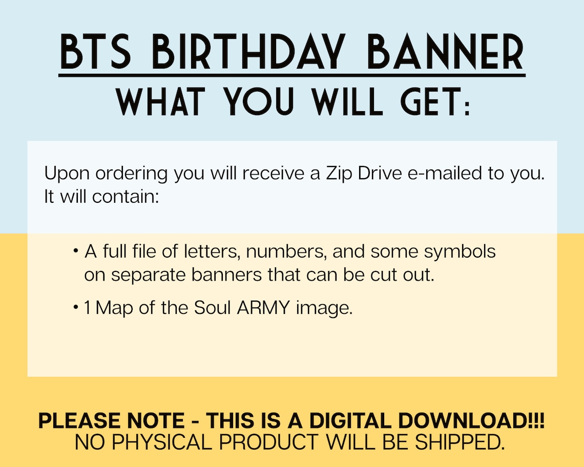 BTS Birthday Party Printable Banner Map of the Soul - Etsy