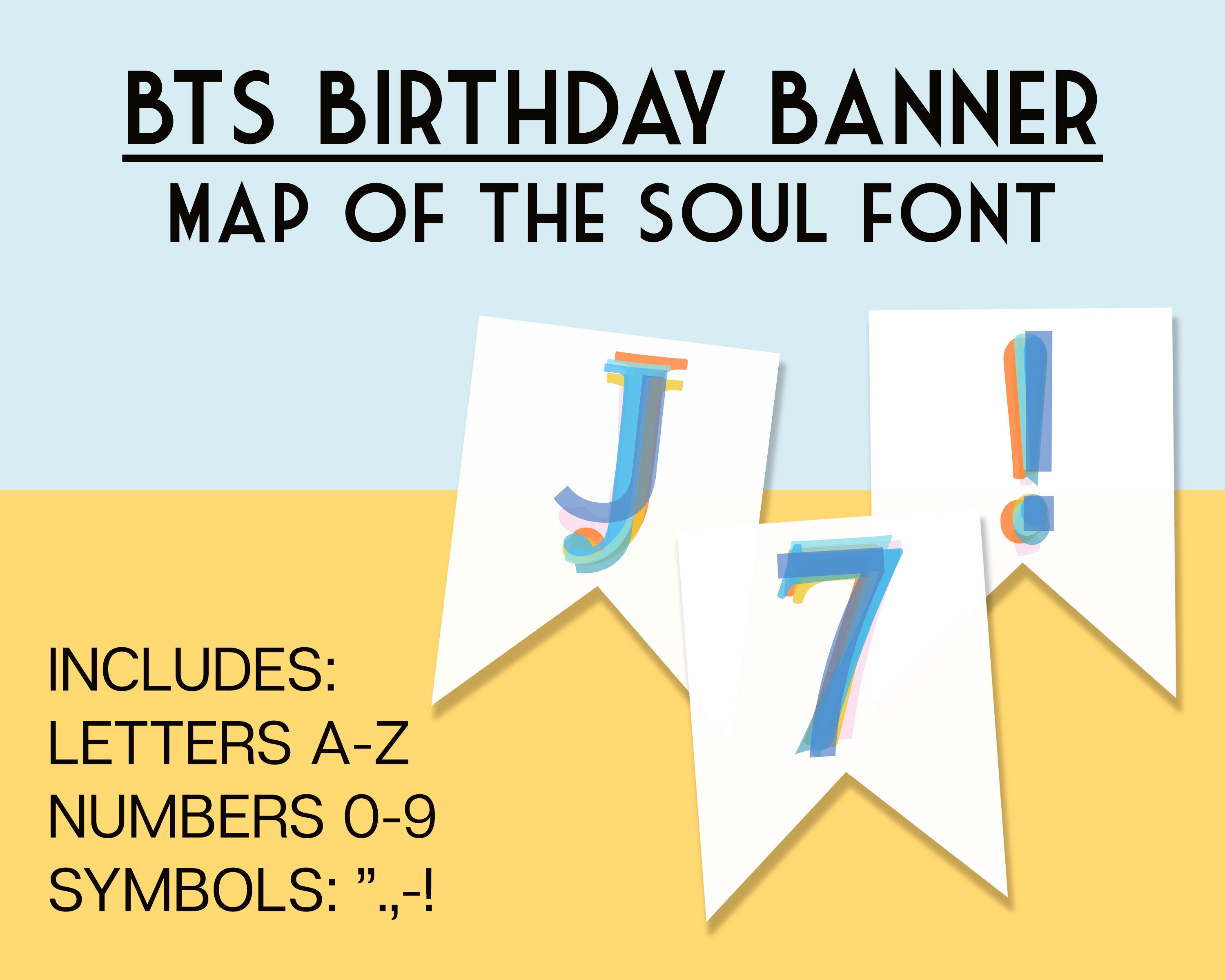 BTS Birthday Party Printable Banner Map of the Soul - Etsy