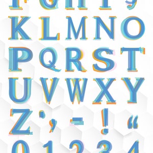 Karte der Seele BTS bunte Schrift, bunte Buchstaben, geometrische Buchstaben, digitale Schriftart, PNG Alphabet, PNG-Zahlen
