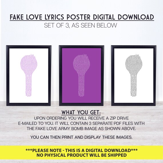 Bts Printable Fake Love Lyrics Poster Inside An Army Bomb Kpop Etsy Bts Printable Fake Love Lyrics Poster Inside An Army Bomb Kpop Etsy