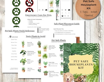 Pet-Friendly Houseplant Guide: Safe Plant Care Kit for Cats & Dogs (Printable PDF)