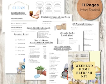 Home Refresh Kit: Checklists, Labels & DIY Cleaning Guides (Digital PDF + PNG)
