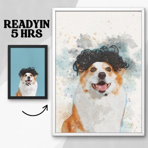 Personalized Watercolor Dog Portrait from Photo,Pet Memorial Gift,Custom Dog Portrait,Pet Loss Gift,Miniature,Digital Download