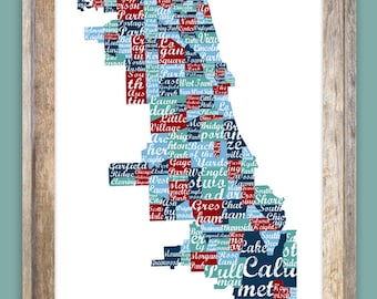 Chicago Neighborhoods Print, Chicago Illinois, Printable City Wall Art, Digital Download, Modern, Trendy, Urban, Dorm, Apartment, Home Decor