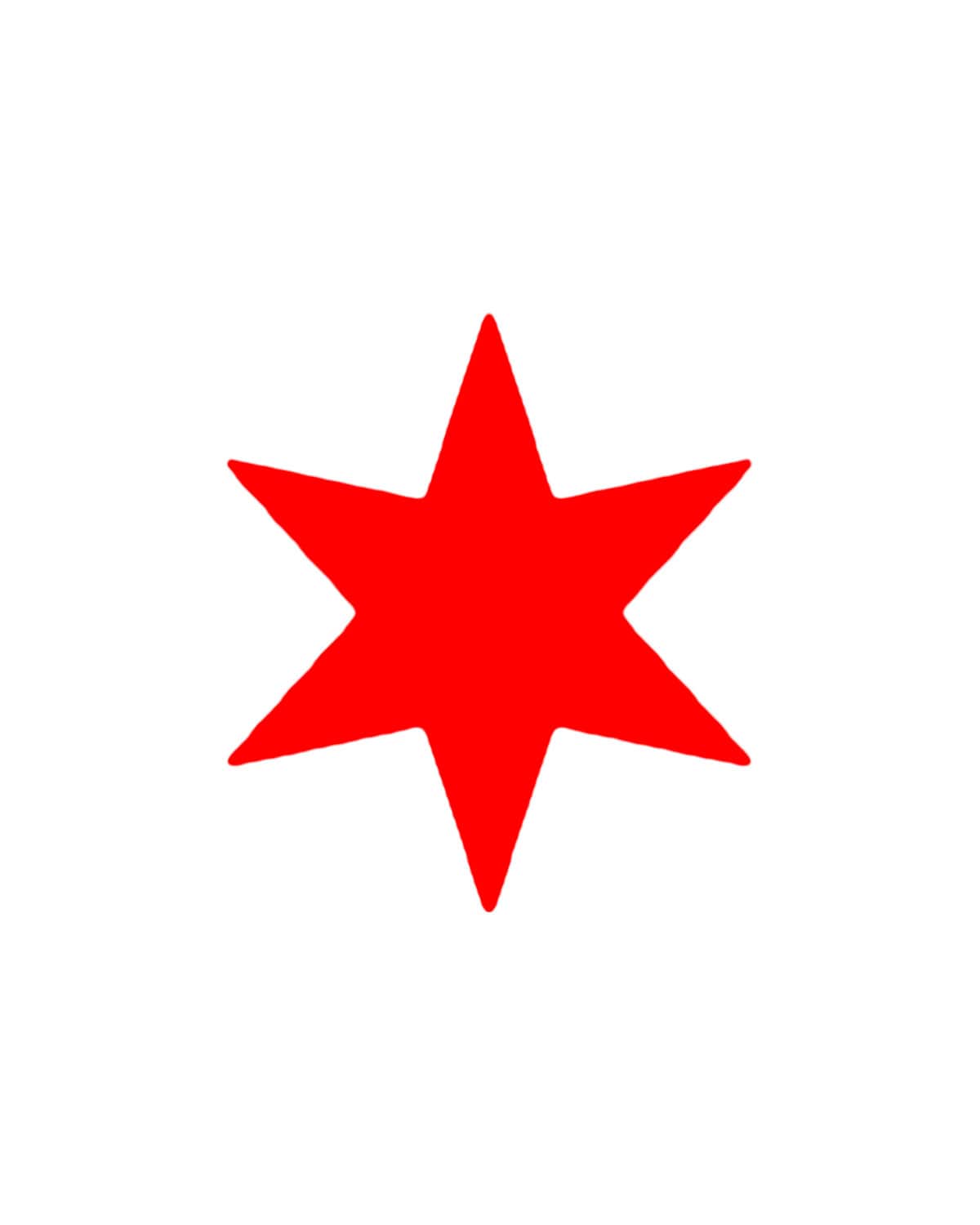 Chicago Flag Print, Red Star Printable Wall Art, DIY Digital Art, Print