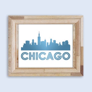 Chicago Skyline Print, Chicago Illinois, Printable Wall Art, Digital Download, City Art, Trendy, Urban, Apartment, Minimalist, Home Decor
