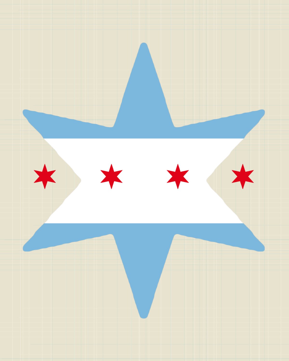 Chicago Flag Star Print Wall Art DIY Printable Digital Art Etsy