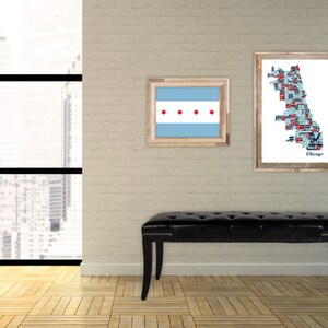 Chicago Flag, Chicago Neighborhoods, Print Set, DIY Printable Wall Art, Digital Download, City, Modern, Trendy, Urban, Home Decor - 2 Prints