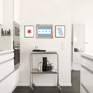 Estrella de Chicago, bandera de Chicago, impresiones de Sweet Home Chicago, Illinois, imprimibles, descarga digital, arte de pared moderno, urbano, de moda, de ciudad - Juego de 3