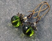 Boho Earrings, Gypsy Antique Brass Earrings