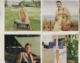 Vintage Chesterfield Cigarette Ads – 20 Original Magazine Advertisements (1937–1965) – Celebrity & WWII Era – Lot #1