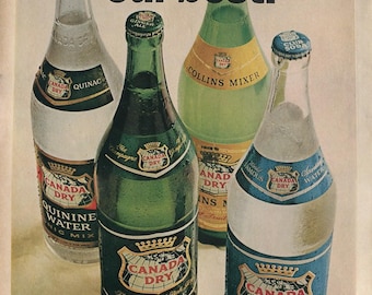 Canada Dry Vintage Advertisements – 10 Original 1930s–1960s Soda & Beverage Ads – Antique Ephemera Lot #1