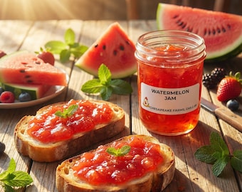 Handcrafted Watermelon Jelly 8oz – Organic, Seasonal Fruit, Gourmet Vegan Spread