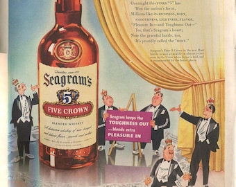 Vintage Seagram’s Whiskey Ads – 10 Original Magazine Advertisements (1940s–1970s) – Lot #3