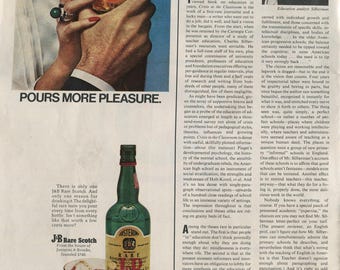 Anuncios antiguos de whisky escocés J and B Rare – 10 anuncios originales de revistas de los años 60 y 70 – Decoración de bar y artículos de colección - Lote n.° 1